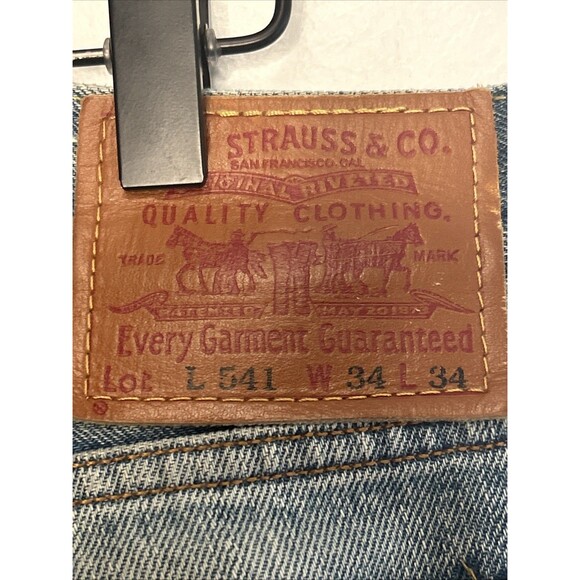 Vintage Levi’s 541 Redline Selvedge Athletic Fit 34x34 Made In India 100%Cotton - Picture 3 of 9